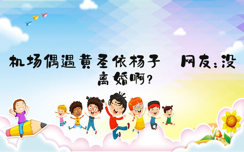 机场偶遇黄圣依杨子 网友：没离婚啊？